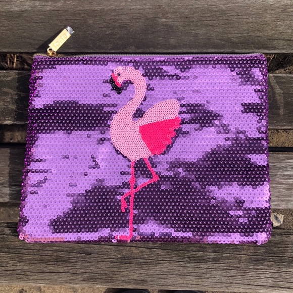 tarte Handbags - New Tarte Sequin Flamingo Cosmetic Bag